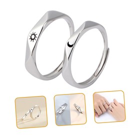 Baluue 5 Pairs Couples Engagement Rings Sun and Moon Matching Promise Rings for Her and Him Unique for Lovers Symbol of Love and Creative Design for Special Occasions