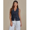 luvamia Linen Vest for Women Trendy Sleeveless Tie Front Tops