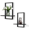 PHOENANCEE PHOENANCEE Square Floating Shelves Black,Framed Hanging Shelf for Wall