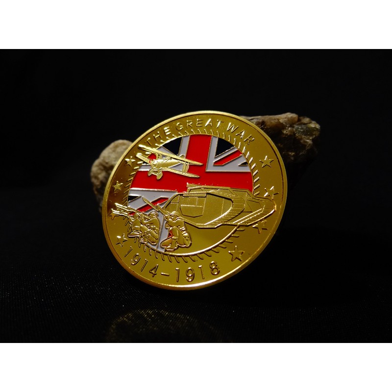 WWI World War 100th Anniversary WW1 Challenge Gold Plated Coins