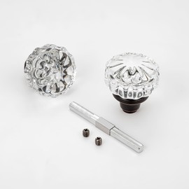 ToPToToo Glass Door Knobs Interior, Old Style Door Knob Replacement, Vintage Crystal Door Knobs, Antique Mortise Door Knobs, Oil Rubbed Bronze Finish