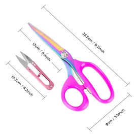 XCRPRT Fabric Scissors Dressmaking Scissors 23 cm Kit with Thread Cutter, Professional Textile Scissors Sharp Stainless Steel for Cutting Fabrics, Leather, Material, Clothing, Modification, Tailors
