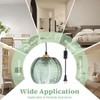KAKINOTE Mid-Century Green Striped Clear Glass Pendant Light 14.76FT Plug