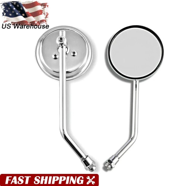 Unbranded Pair 10mm Motorcycle Round Side Rearview Mirrors For Triumph
