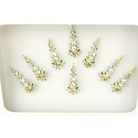 BBZ107 Silver Bindi Stone Diamante Forehead Sticker Wedding Fancy Tikka Indian Tattoos Party Face Gem Body Art