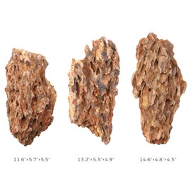 FISCAPE 3 Extra Large Natural Aquarium Rocks 10" to 12" Perfect Rocks for Aquariums, Landscaping Model,Tank Decoration, Amphibian Enclosures-Dragon Stones