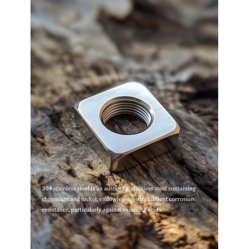 M10 Square Nuts, Machine Screw Nuts, 304 Stainless Steel, Metric,