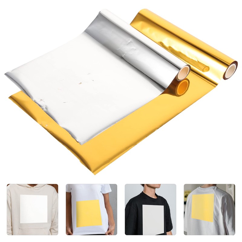 EXCEART Transfer Foil Paper 2 Rolls Toner Reactive Foil for