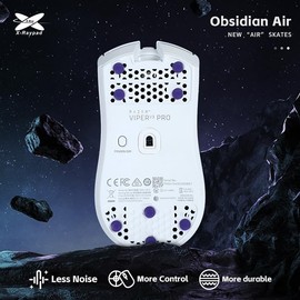 X-Raypad Obsidian Air Pro Speed Mouse Skates, U-PE Universal Dot Mouse Skates Offers Excelent Wear Resistance, Speed & Control Abrasion Resistance Less Noise (Obsidian Air-Purple)