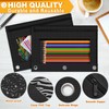 3-Ring Pencil Pouch, 2 Pack Black Bulk Pencil Case, Pencil