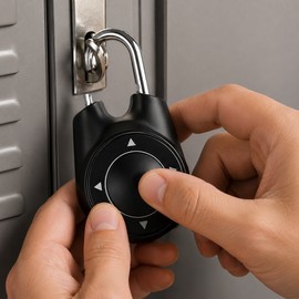 Directional Combination Padlock for Lockers – Resettable Keyless Metal Lock with Hardened Steel Shackle