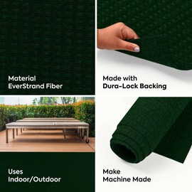 Furnish my Place Indoor/Outdoor Solid Color Rug - Forest Green, 5' Octagon, Pets and Kids Friendly Rug, Easy to Clean Carpet, Area for Living Room, Bedroom, Wedding