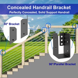 Hehdbz 2 Pair Stainless Steel 2" x 4" (1 ½" x 3 ½" Actual) Deck Railing 35° Stair Connectors, for Deck Railing Stair Handrail Connection Installation Bracket