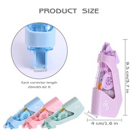 M&G 4Pcs White Correction Tape, 39.37 Ft Cute White Correction Pull Out Tape, Pastel Color Tear-Resistant Instant Corrections Applicator for School Office Supplies (12M Each)