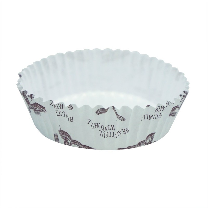 Enlynn Disposable Ruffled Round Shape Non-Stick Paper Baking Cup, Pack