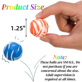 Noamus 100 Pack Colorful Small Bouncy Balls, 32mm Assorted Rubber Bounce Ball, Bulk Mixed Pattern High Bouncing Balls, Party Favors for Kids, Birthday Gift, School Prizes(1.25 in)