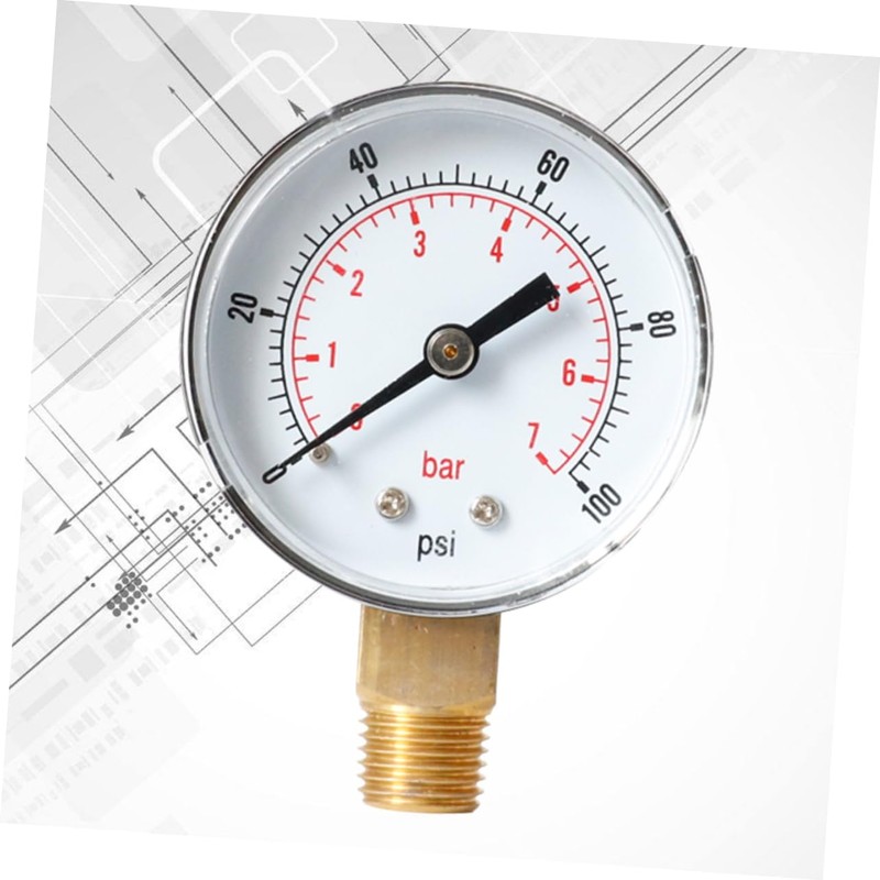Mobestech 0-100psi 0-7bar Pressure Gauge Thread Mini Size for Air