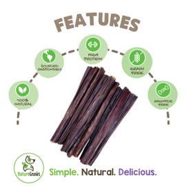 Nature Gnaws Beef Gullet Sticks for Dogs 5-6" (15 Count) - Natural Beef Jerky Stick Dog Chew Treats - Rawhide Free