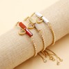 Yongxu Gold Plated Rectangular Red Agate Bolo Bracelet for Women