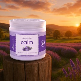 Wipex Odor Absorbing Gel Jar - Lavender, 15 Oz - Odor Eliminator for Home, Effective Odor Absorber, Long-Lasting Freshness, Ideal for Rooms, Offices, & Yoga Studios, Natural Lavender Scent