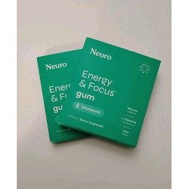 Neuro Gum SPEARMINT L-theanine B-12 Nootropics Caffeine 18pcs Boost Energy Focus