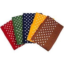 Soprano pack of 5 Polka Dot cotton Handkerchiefs (MultiColoured)(Size: 40cms x 40cms)