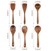 Natural Teak Wood Cooking Utensils, Wooden Spatula Set with Paddle,