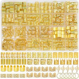 Gold Hair Jewelry for Braids Metal Braid Cuffs Clips for Women | 276PCS Hair Cuffs,Loc Jewelry Rings,11 Style Dreadlock Accessories, Braiding Hair Dec