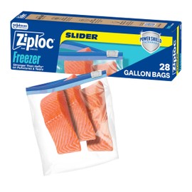 Ziploc Gallon Food Storage Freezer Slider Bags, Durable, 28 Count (Packaging May Vary)