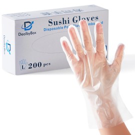 DealbyBox 1000 pack Non-Stick Sushi Gloves. Professional Food Grade Sushi Gloves For All Sushi prepping and making (Medium)