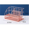 WANGCL Rose Gold Desk Organizer, Mesh Desk Organiser Pen Holder