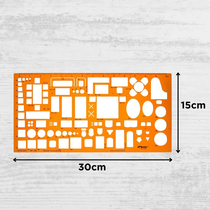 Architecture Stencil 1:50 - Architects Stencil - Furniture Drawing Stencil