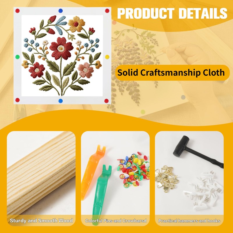 24 Pcs 12 Sets Stretcher Bars for Needlework, 6 8