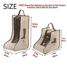 Xnovies 3 Pcs Portable Boots Storage Bag, Beige Widen Tall Boots Storage, Short Shoe Dust Proof Bags for Storage, Organizer Protector Bag, Shoe Travel Bags for Cowboy Boots, Packing, Home Storage