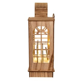 Kurt S. Adler Battery-Operated Light Up Christmas Village Lantern, 12.2-Inch, Tan