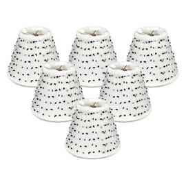RDI Set of 6 Organza Dots Chandelier Lamp Shade with Designer Trim Top and Bottom, White/Black, 3 x 5 x 4.5 in, 6 Pack