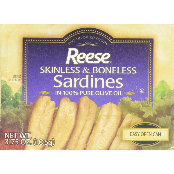 Reese Skinless And Boneless Sardines In Olive Oil, Cans, 3.75 oz