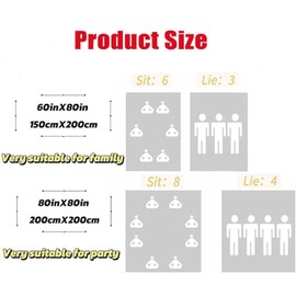 WADY Picnic Blanket Waterproof Foldable in Large 80x60in and Extra Large 80x80in Cute Gingham Portable Compact Beach Blanket Oversized XL Outdoor Mat (Red, Extra Large)