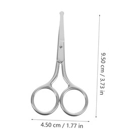 Men's Eyebrow Trimmer Scissors Stainless Steel Round Tip Nose Hair Grooming Scissors Set
