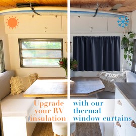 PANELSBURG Bunk Bed Curtains for Bottom,Navy Blue Blackout Short Kids Curtains for Boys Bedroom,36 Inch Length
