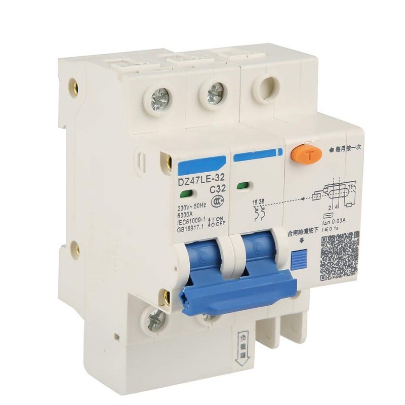 Interruptor diferencial de sobrecarga de 230 V, protección contra cortocircuitos,