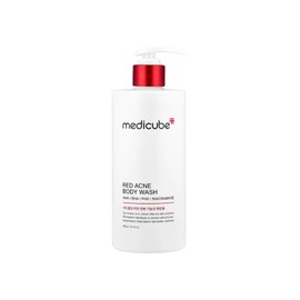 MEDICUBE Red Acne Body Wash 2.0, Gel Limpiador Corporal con Ácido Salicílico BHA, AHA, PHA, Niacinamida y Pantenol, para Textura e Imperfecciones, 400