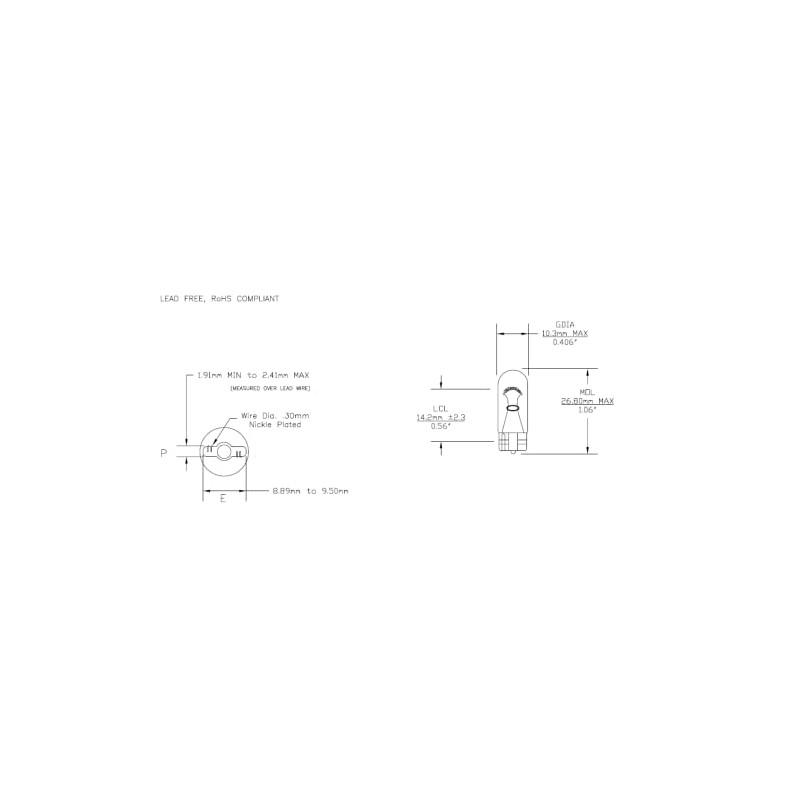 CEC Industries 555 6.3V, 0.25A, 1.575W, T3.25 Miniature Light Bulbs