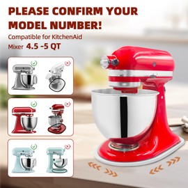 Compatible with Kitchen Aid Mixer Slider for 4.5-5 QT Stand Mixer, Bamboo Kitchen Aid Sliders for Countertop, Mixer Slider Mat for Kitchen Aid Stand Mixer, Kitchen Aid Mixer Sttachme (White)