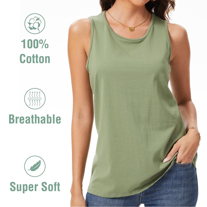 The Essentials Wardrobe Ladies TEW 3 Pack Vest - Khaki