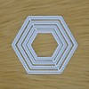 Nest of 4 Hexagon Stitch Patterned Metal Cutting Dies, Card