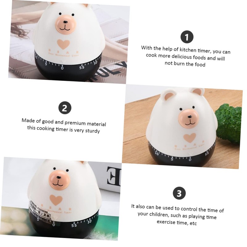 MAGICLULU Bear Shape Mechanical Kitchen Timer Manual Countdown Tool for