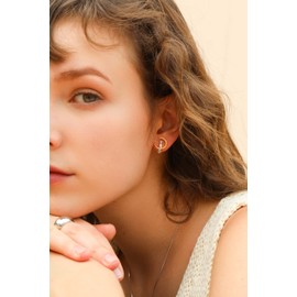 S.Leaf Cat Earrings Sterling Silver Earrings Cat Moon Earrings Cat Stuff for Cat Lovers Cat Lovers Cat Jewelry for Women Cat People Gifts for Women (silver and gold)