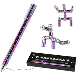 Fidget Pen, Decompression Magnetic Pen with Gift Box, Multifunctional Deformable Magnet Pen Suitable for Anxiety & Stress Relief, Fun Magnetic Toy pen for Office Writing and School