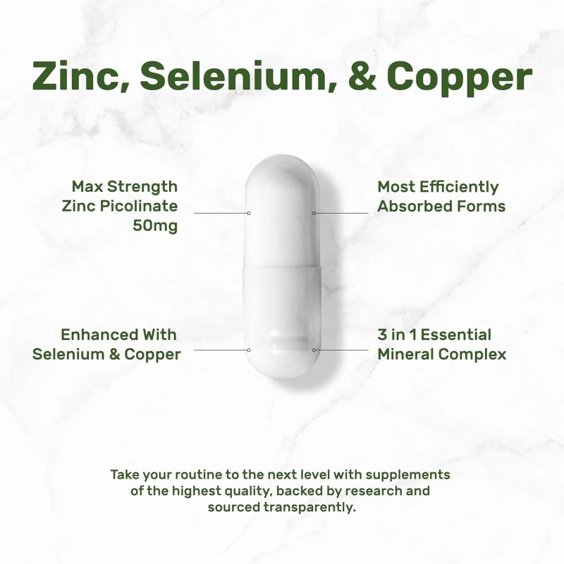 Zinc 50mg with Selenium 200mcg + Copper, 240 Capsules, 8